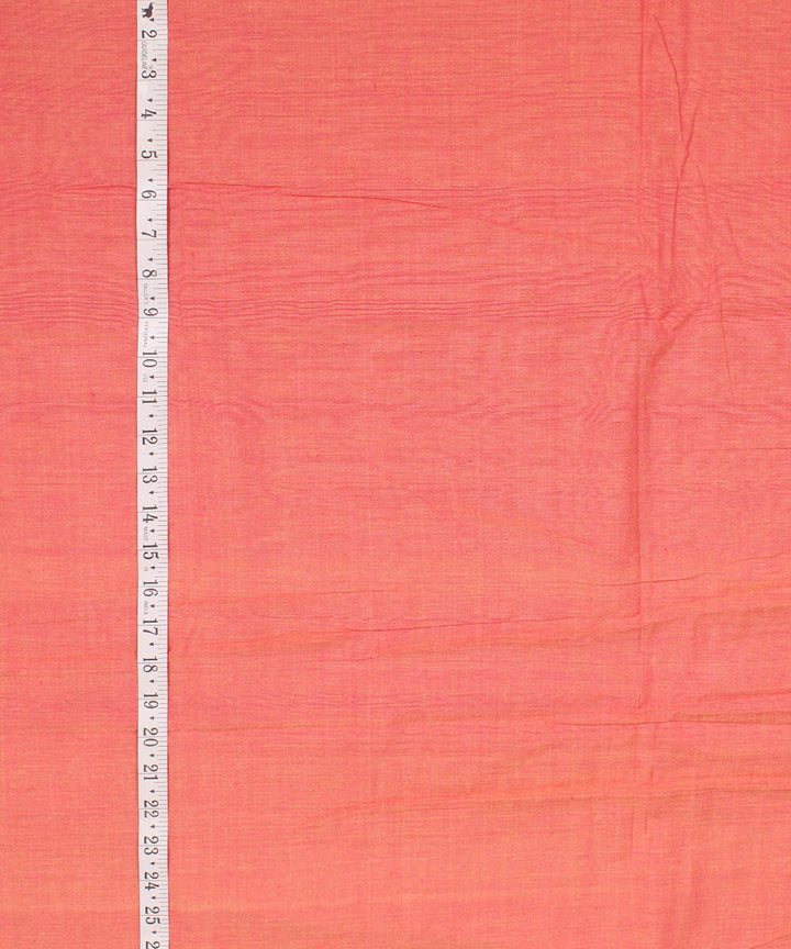 Yellow pink double shaded handwoven cotton fabric