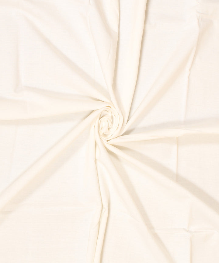 Offwhite plain cotton handwoven fabric