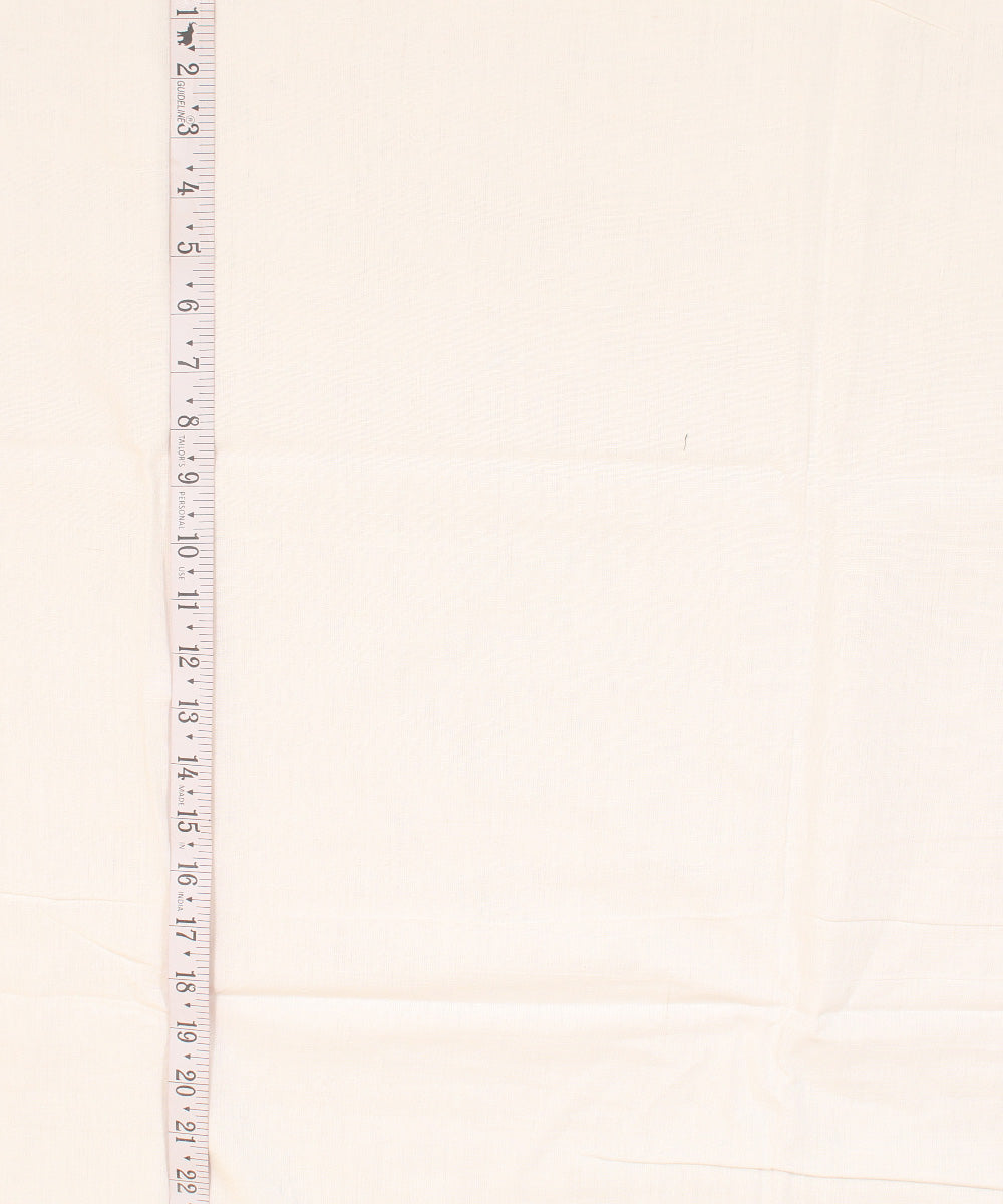 Offwhite plain cotton handwoven fabric