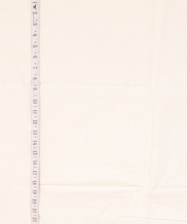 Offwhite plain cotton handwoven fabric