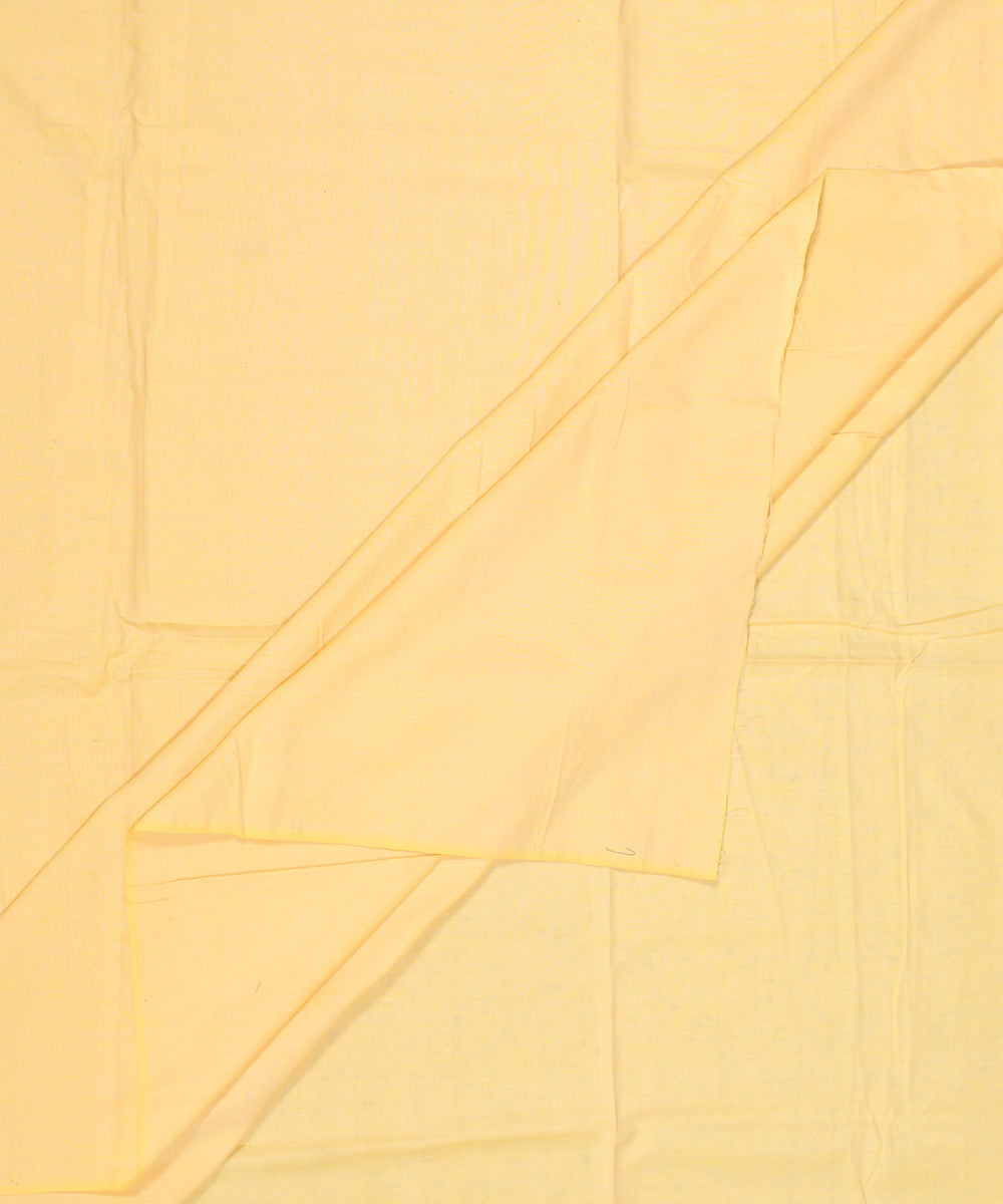 Canary yellow plain handwoven cotton fabric