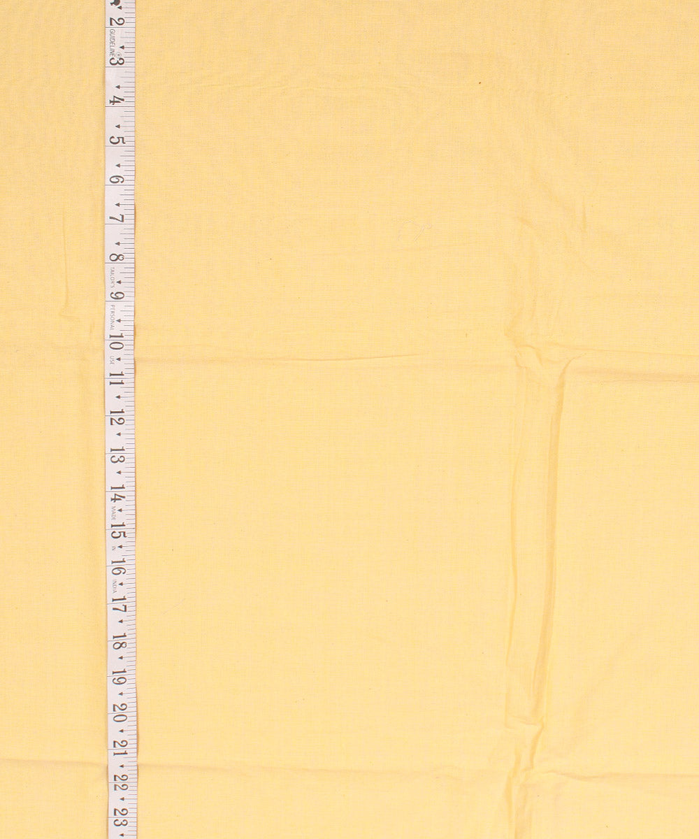 Canary yellow plain handwoven cotton fabric