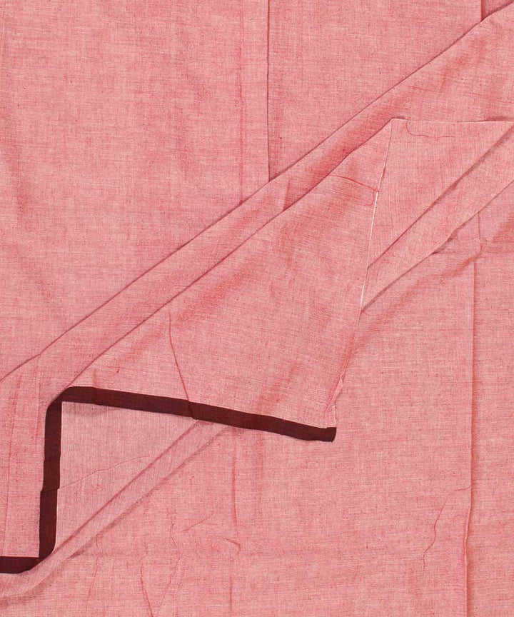 White maroon double shaded handwoven cotton fabric
