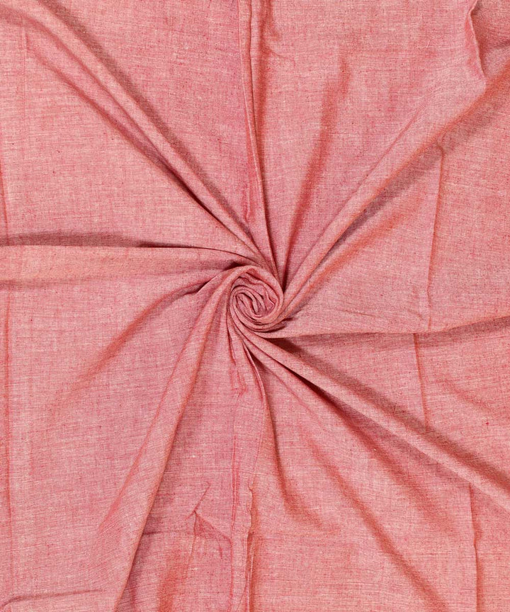 White maroon double shaded handwoven cotton fabric