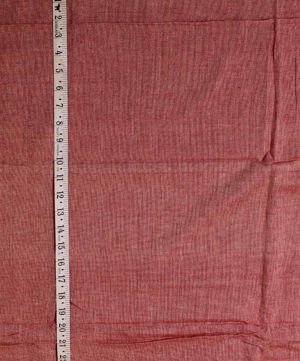White maroon double shaded handwoven cotton fabric