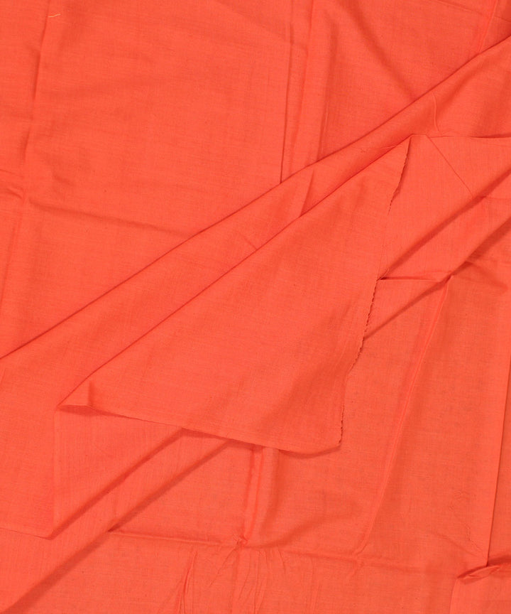 Sunset orange plain handwoven cotton fabric