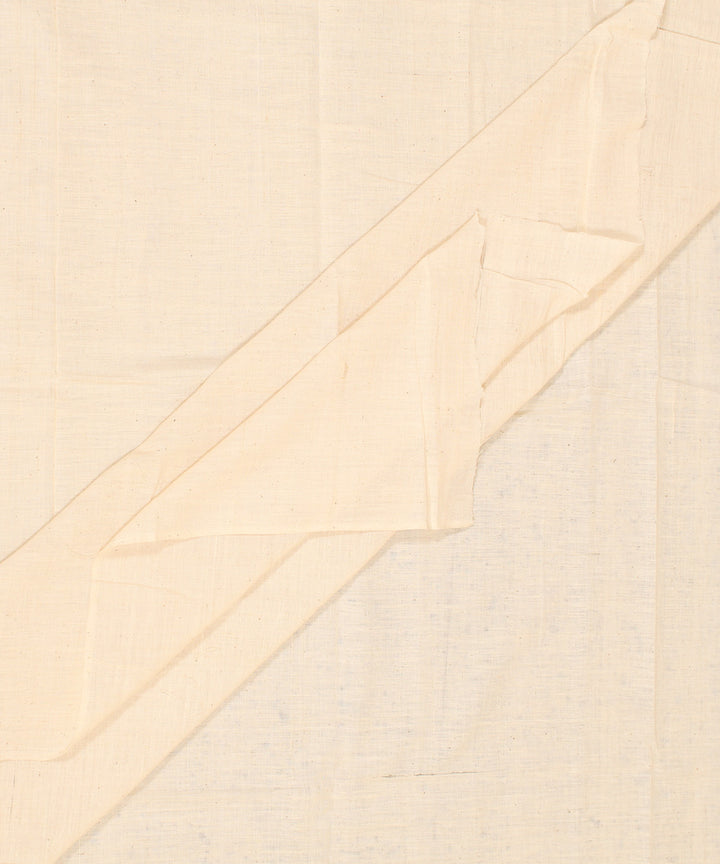 Offwhite plain handwoven cotton fabric