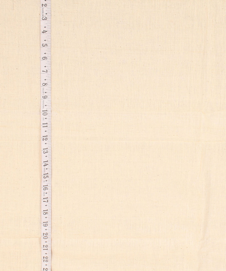 Offwhite plain handwoven cotton fabric