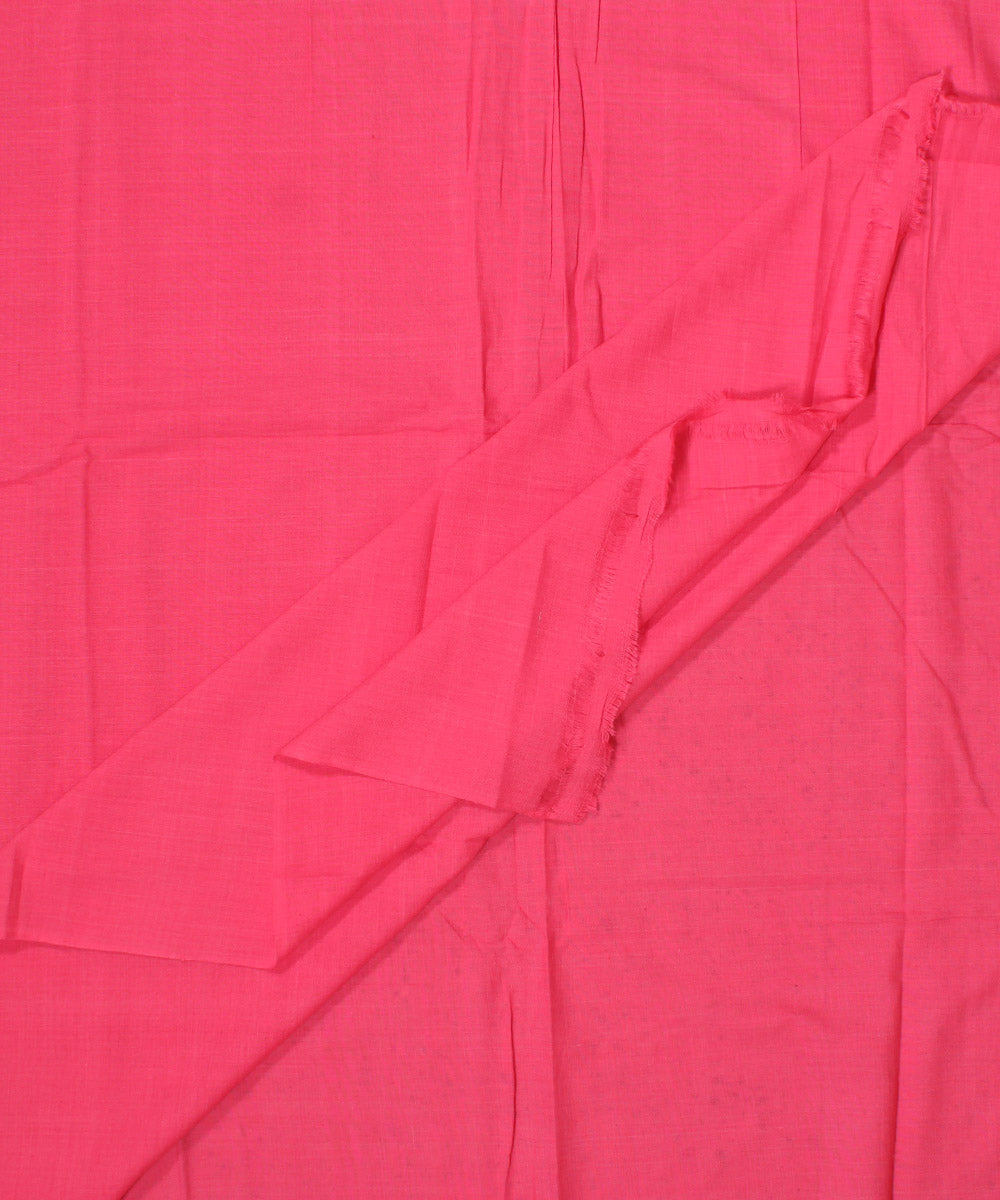 Cerise pink plain handwoven cotton fabric