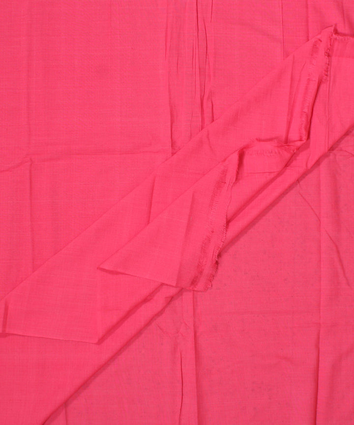 Cerise pink plain handwoven cotton fabric