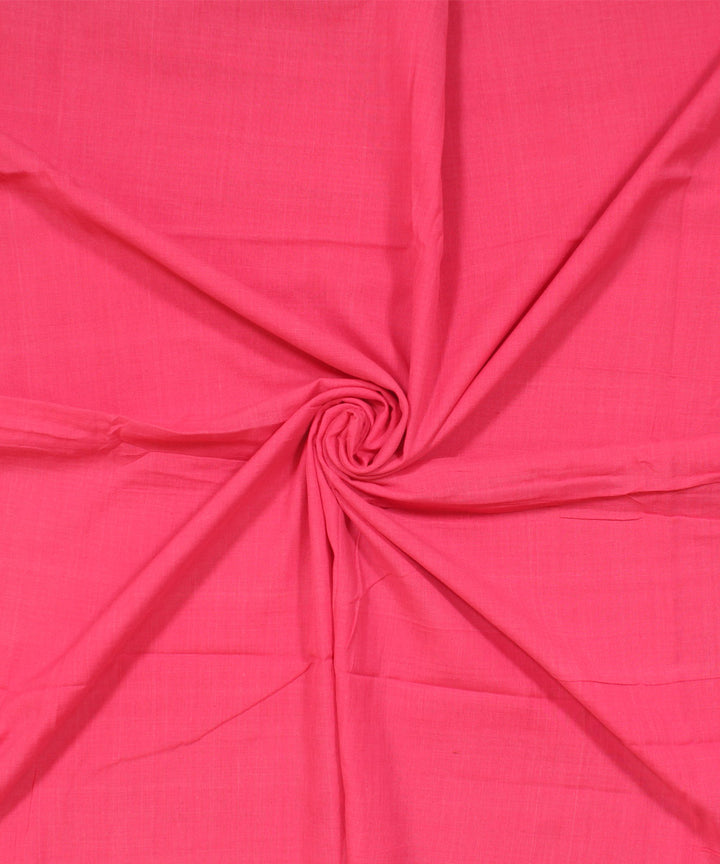 Cerise pink plain handwoven cotton fabric