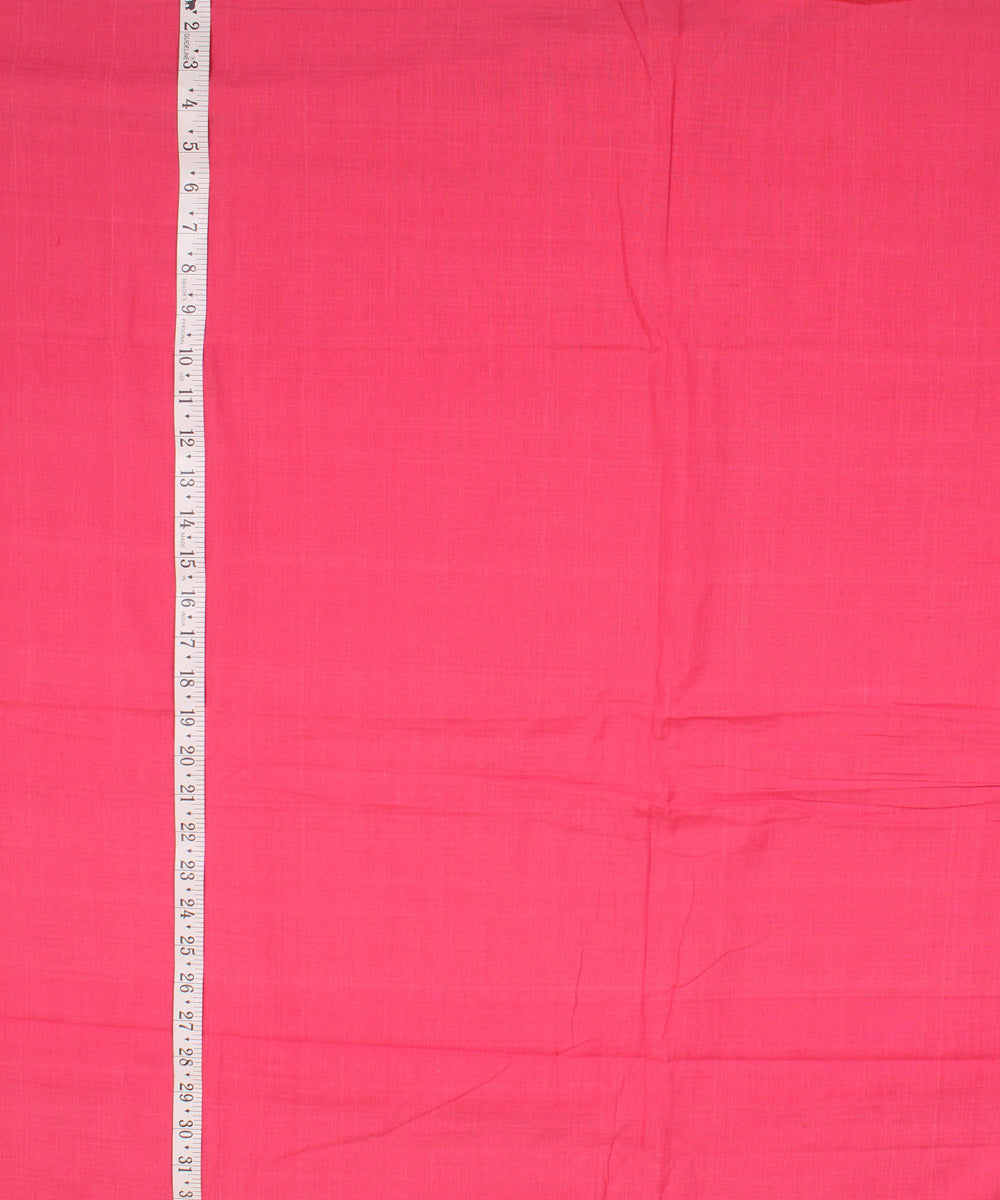 Cerise pink plain handwoven cotton fabric