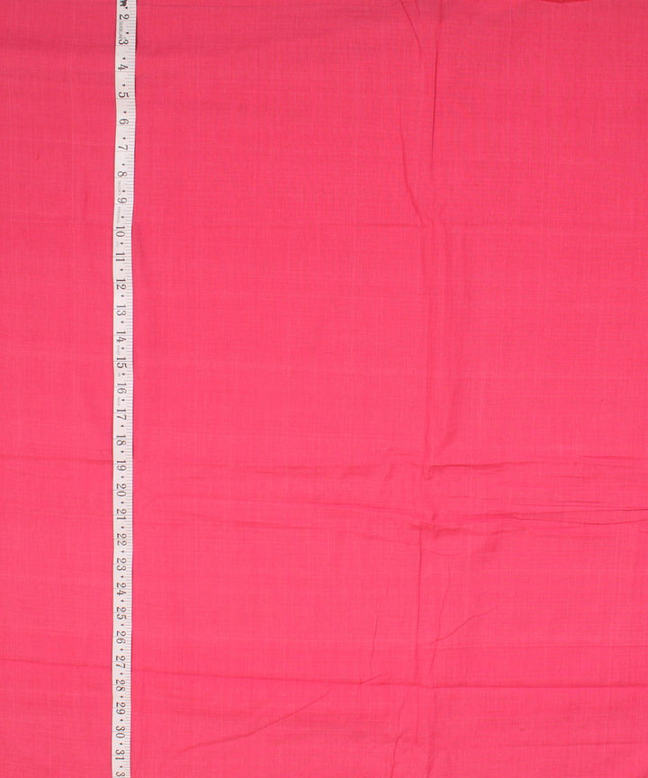 Cerise pink plain handwoven cotton fabric