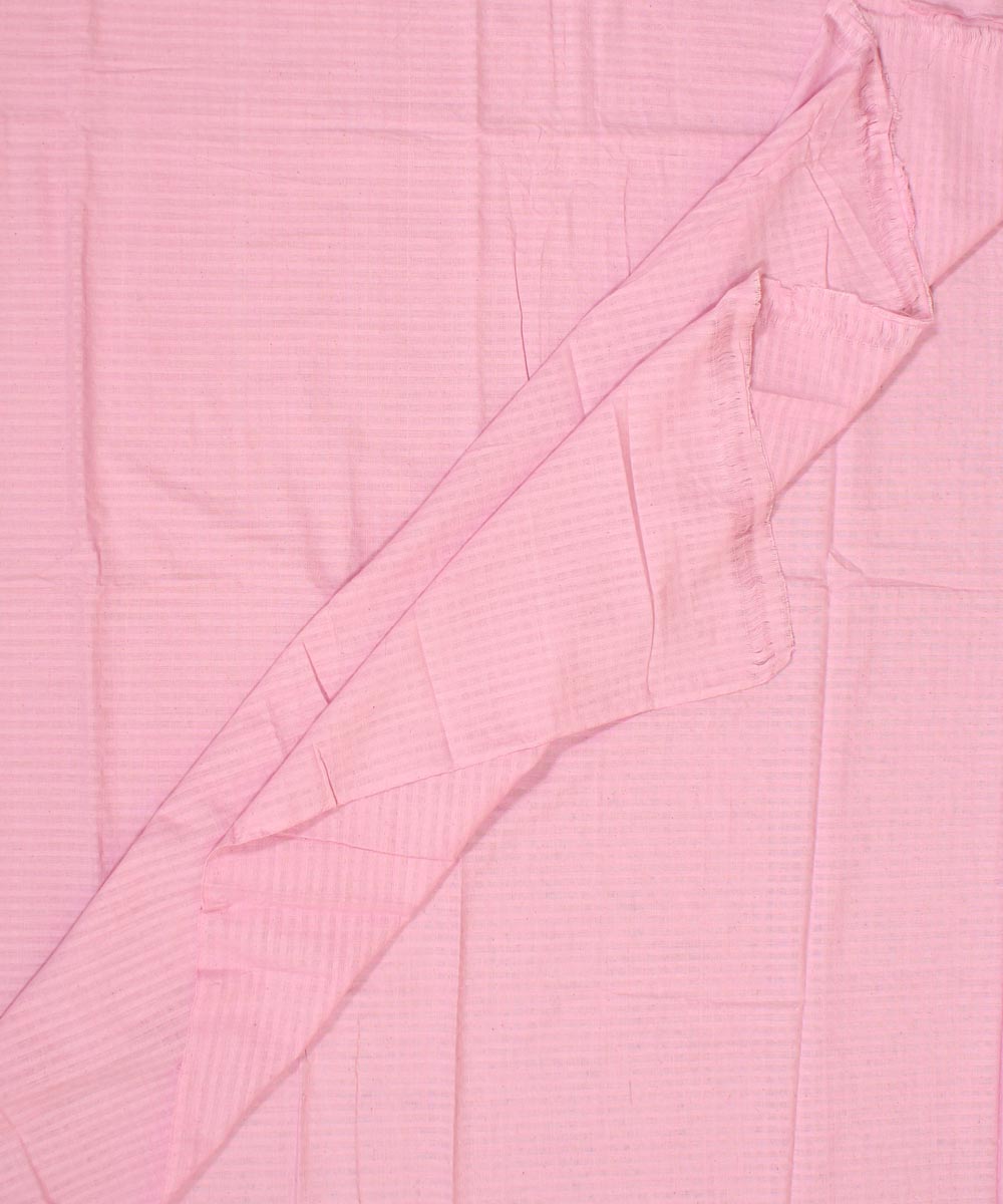 Pastel pink plain handwoven cotton fabric