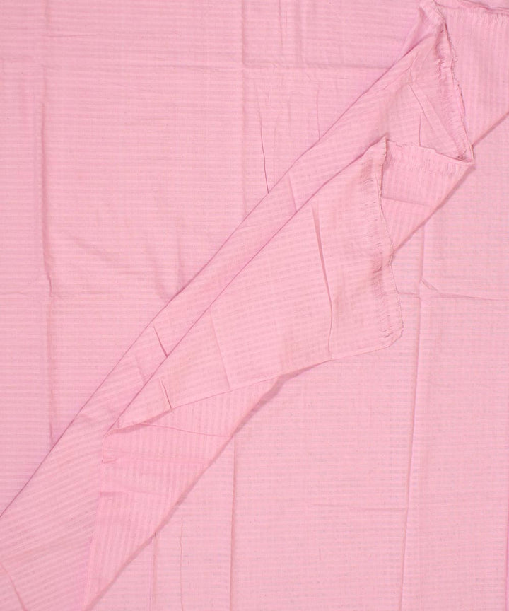 Pastel pink plain handwoven cotton fabric