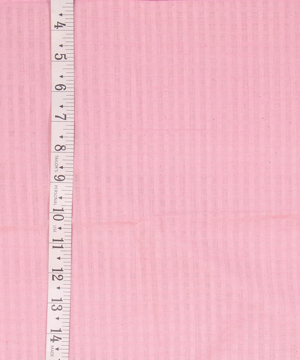 Pastel pink plain handwoven cotton fabric