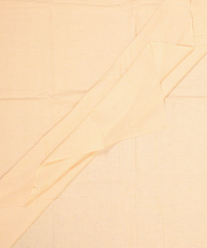 Yellow cream striped handwoven cotton fabric