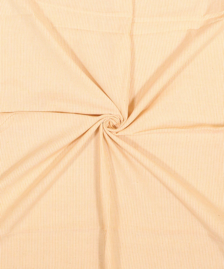 Yellow cream striped handwoven cotton fabric