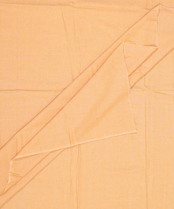 Sand yellow checked handwoven cotton fabric