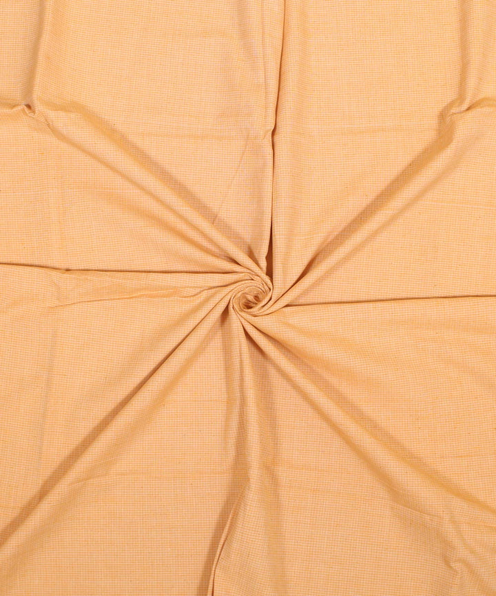 Sand yellow checked handwoven cotton fabric