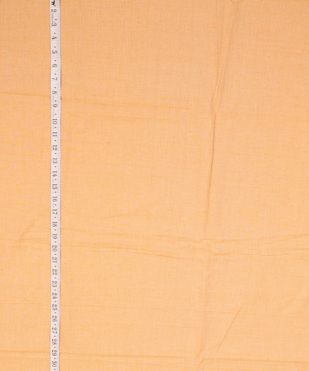 Sand yellow checked handwoven cotton fabric