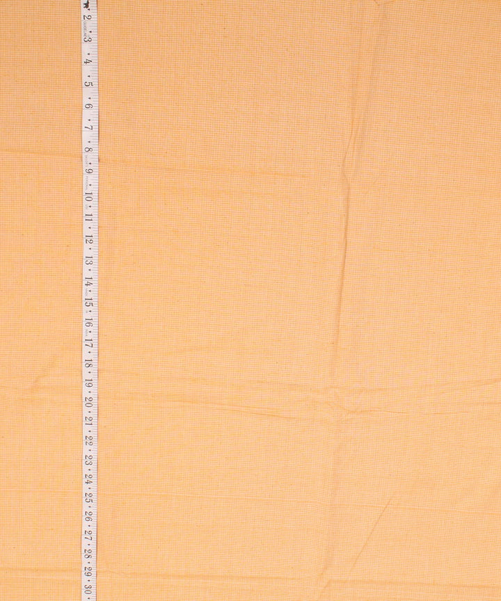 Sand yellow checked handwoven cotton fabric