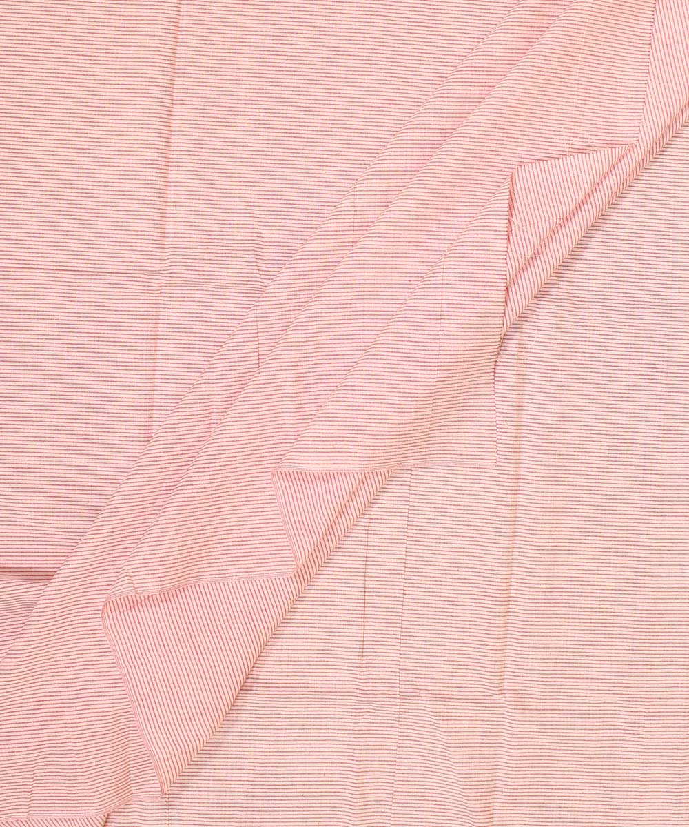 White red striped cotton handwoven fabric