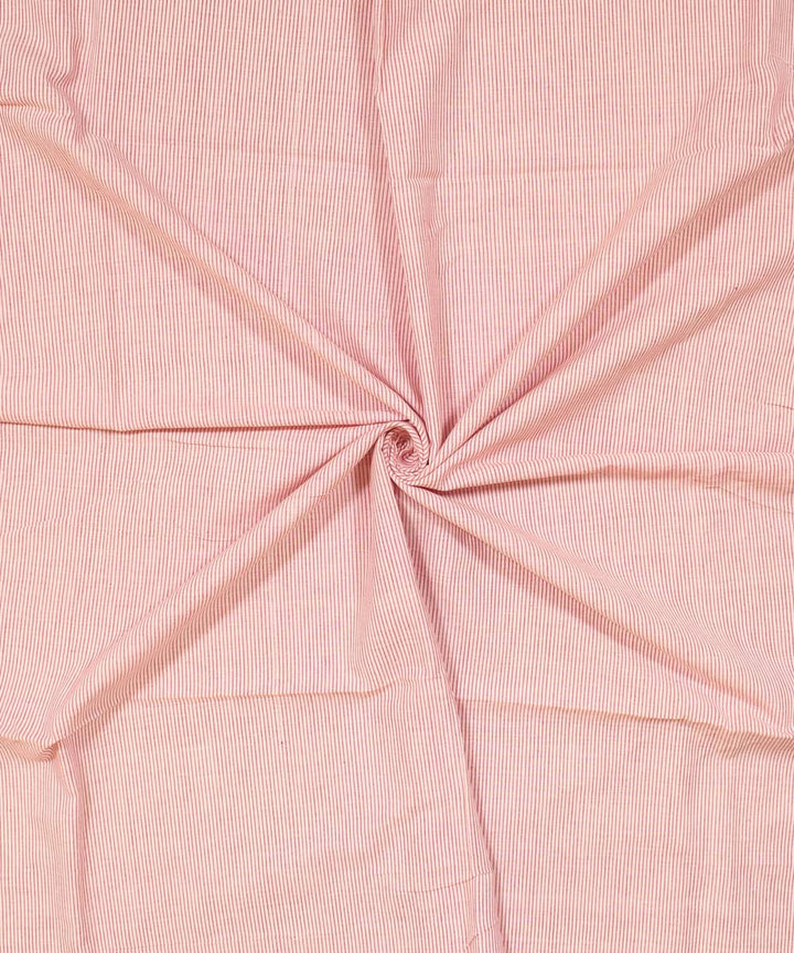 White red striped cotton handwoven fabric