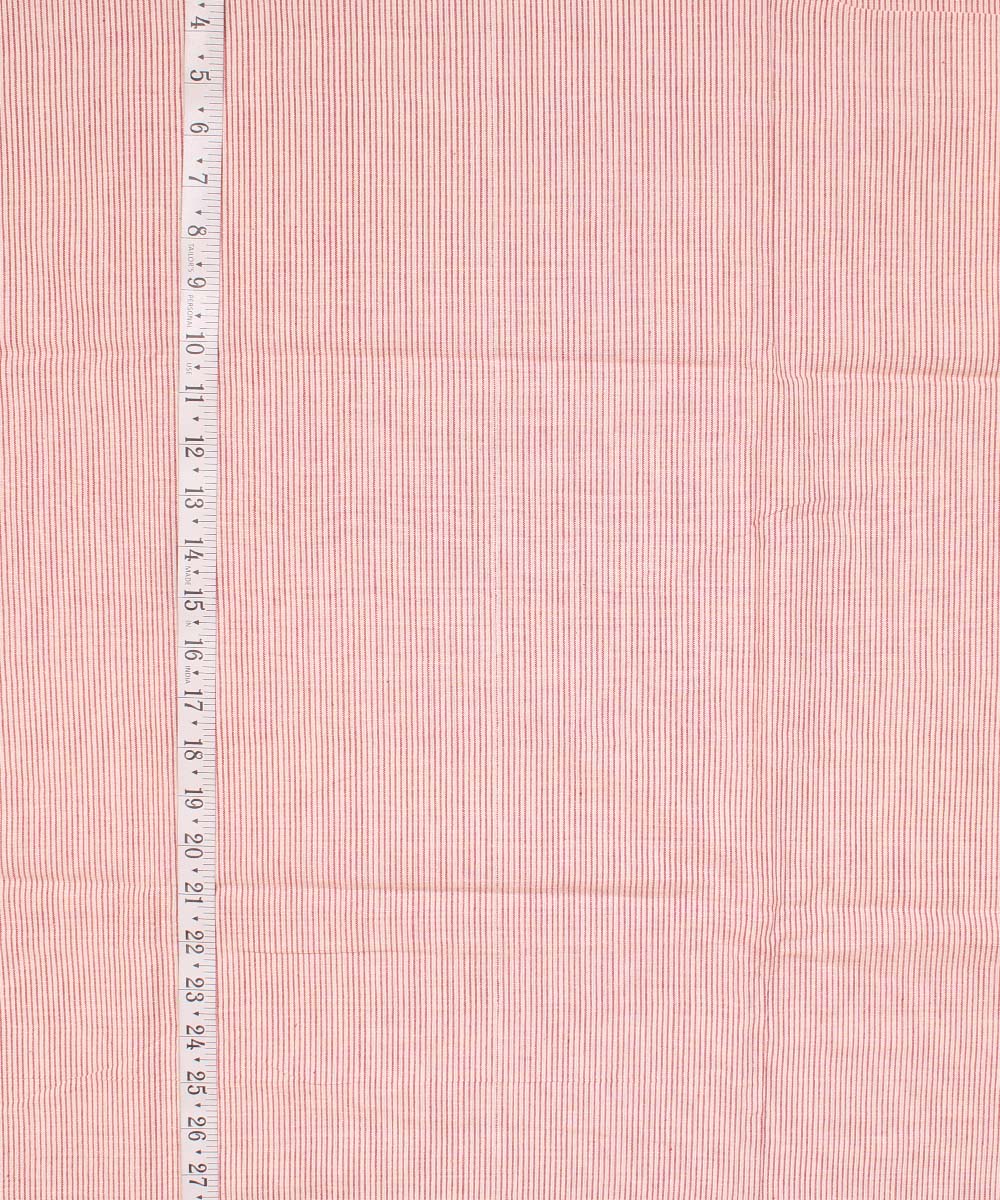 White red striped cotton handwoven fabric
