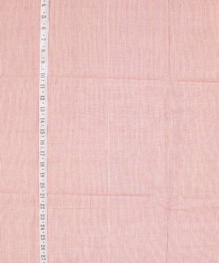 White red striped cotton handwoven fabric