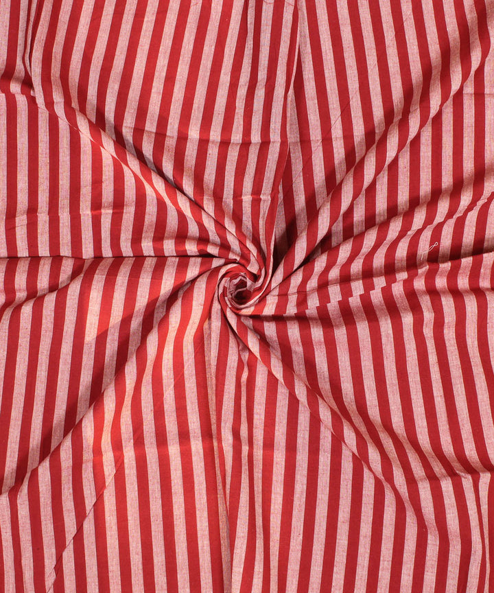 White red striped handwoven cotton fabric