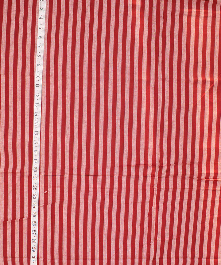 White red striped handwoven cotton fabric