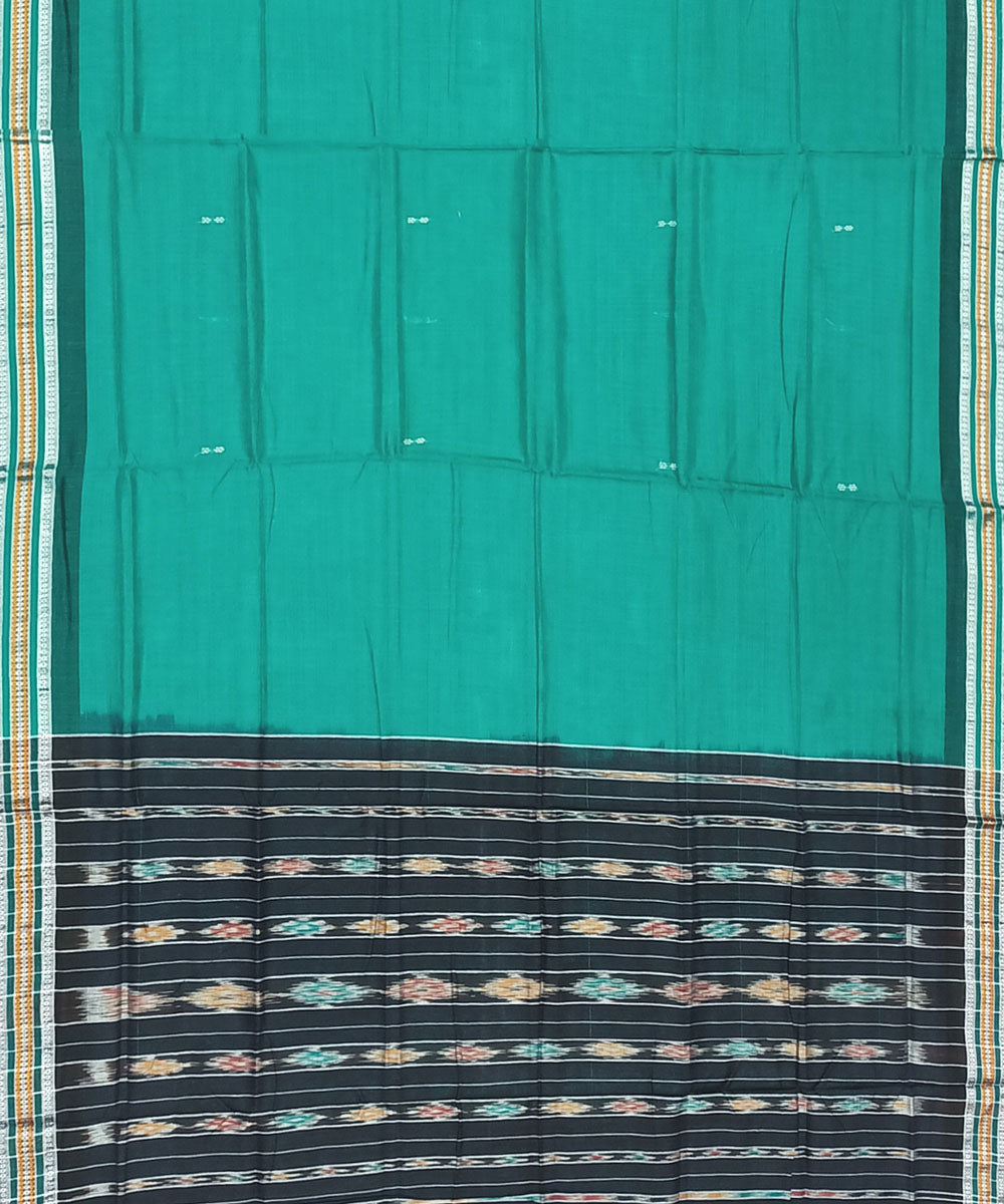Pine green black cotton handloom nuapatna saree