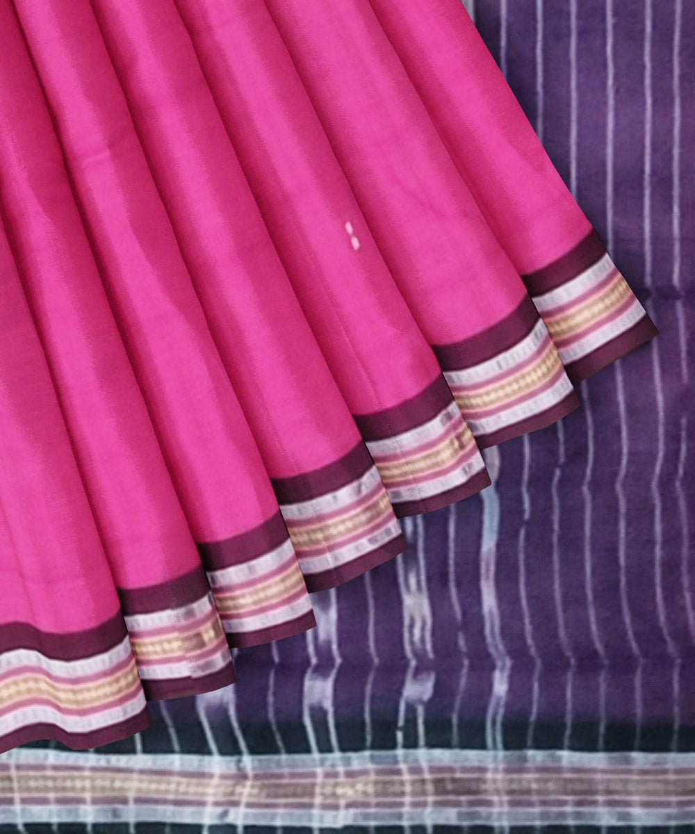 Purple black handloom nuapatna cotton saree