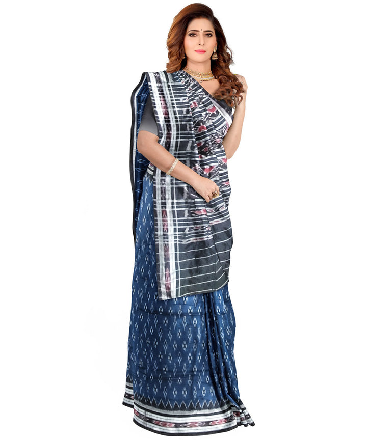 Blue black handloom nuapatna cotton saree