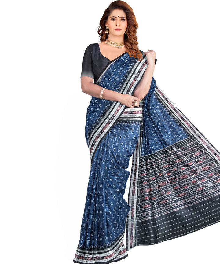 Blue black handloom nuapatna cotton saree