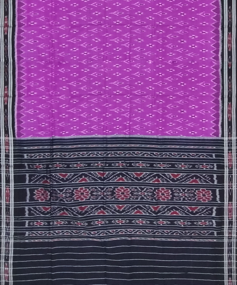 Purple black cotton handloom nuapatna saree