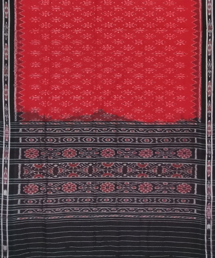 Red black cotton handloom nuapatna saree