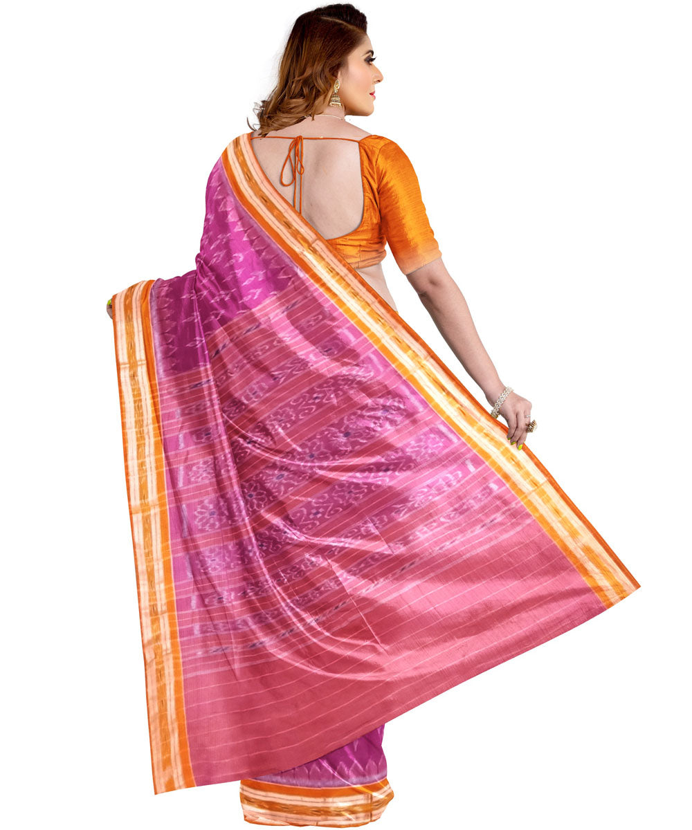 Magenta pink cotton handloom nuapatna saree
