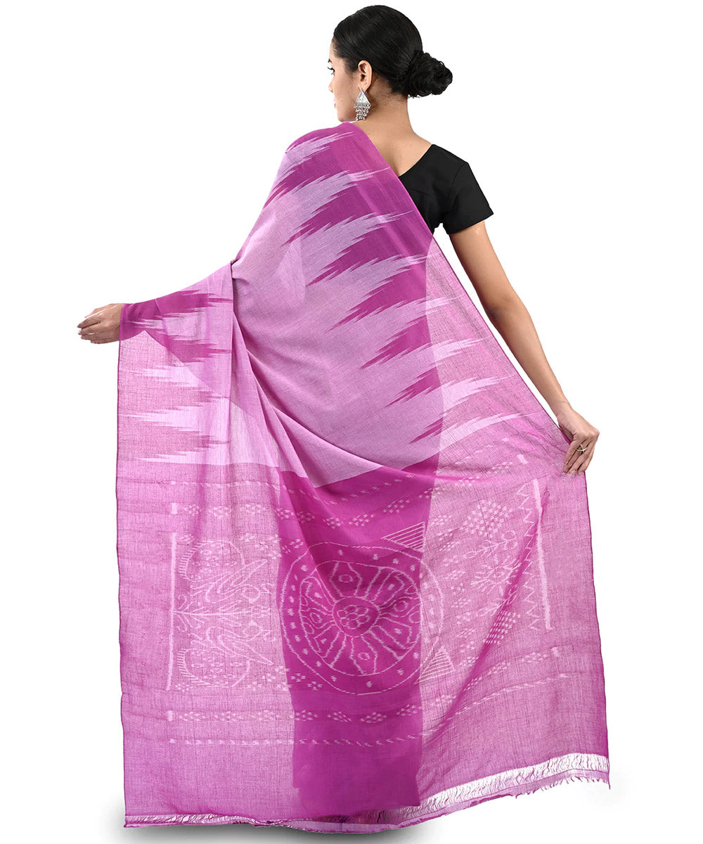 Light purple kargil cotton handloom nuapatna saree