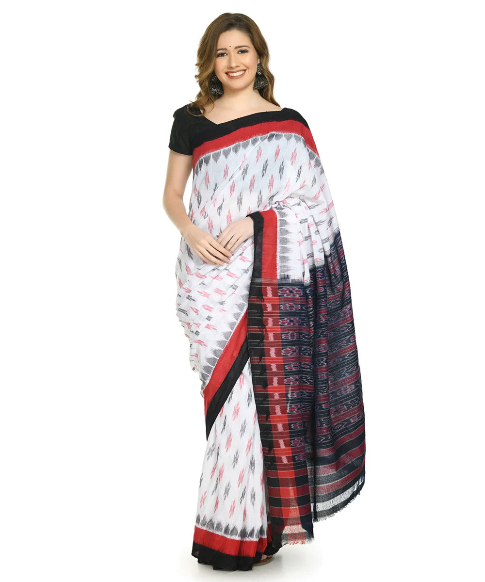 Multicolor black cotton handloom nuapatna saree