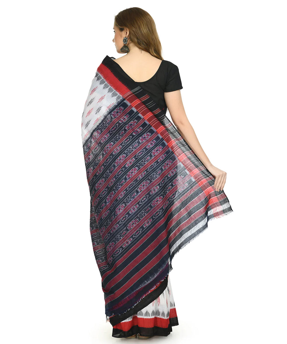 Multicolor black cotton handloom nuapatna saree