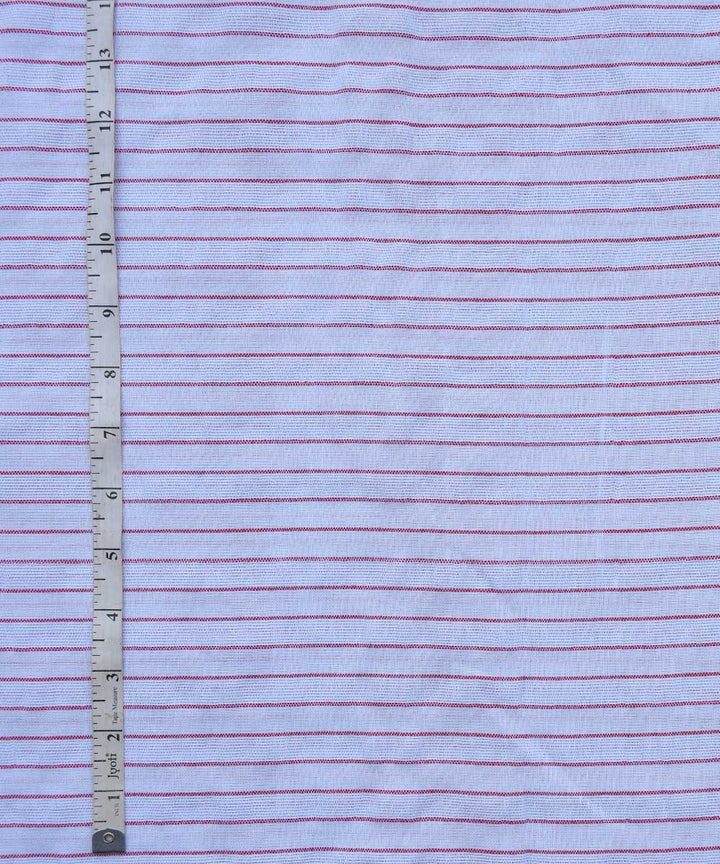 White red stripe handwoven cotton fabric