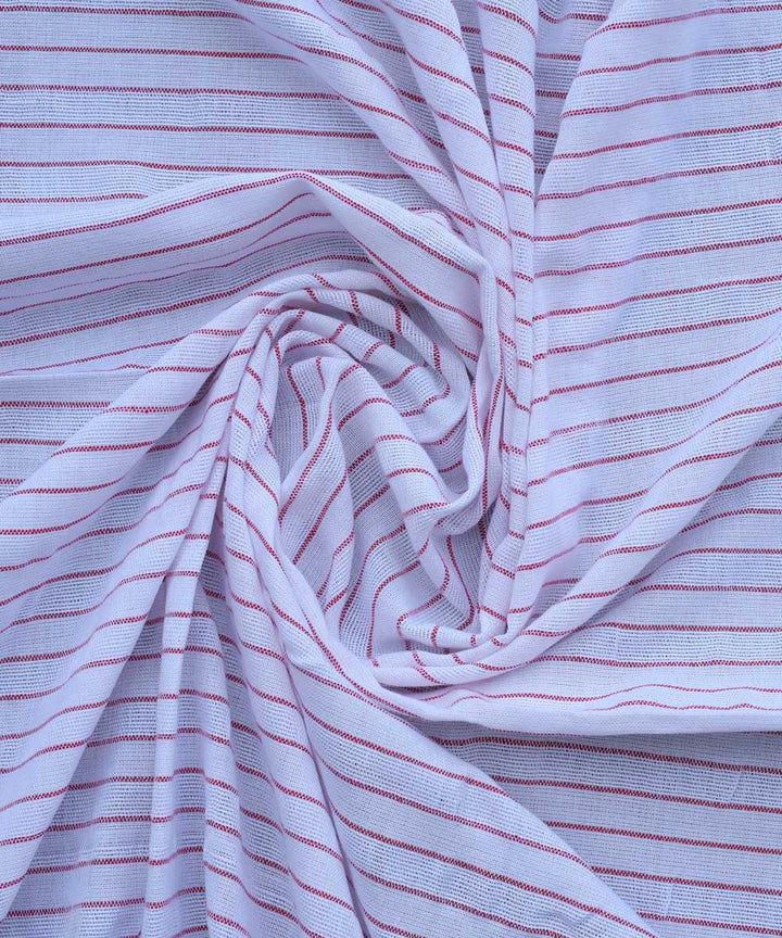 White red stripe handwoven cotton fabric