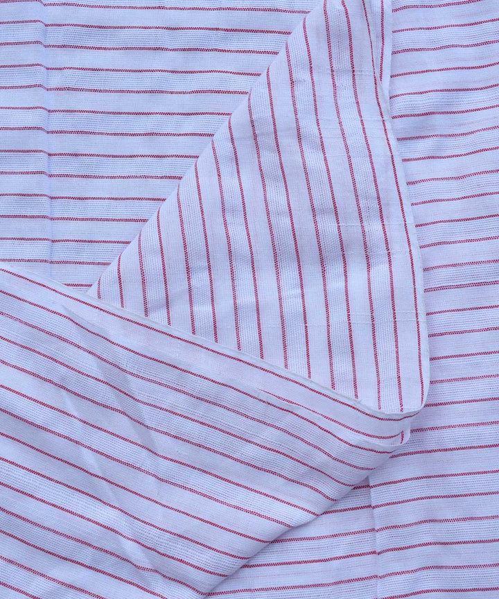 White red stripe handwoven cotton fabric