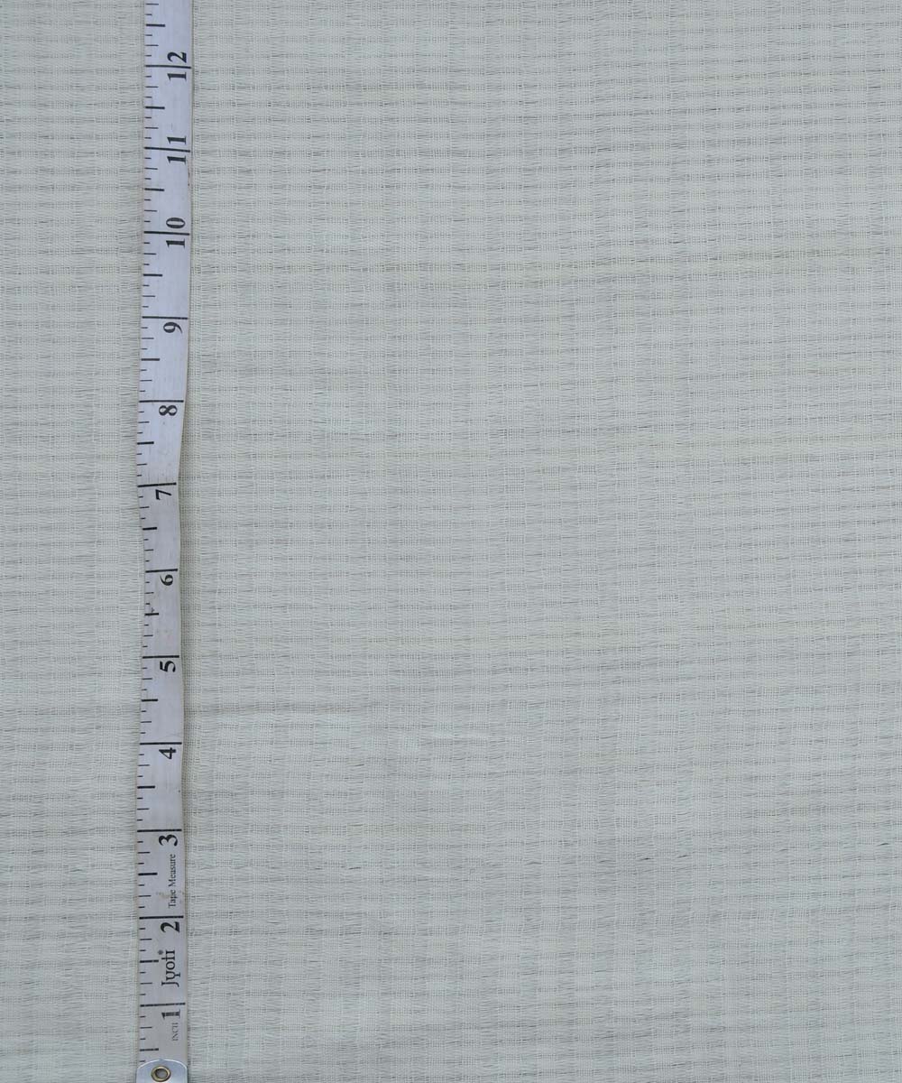 Cream textured cream checks handwoven cotton fabric