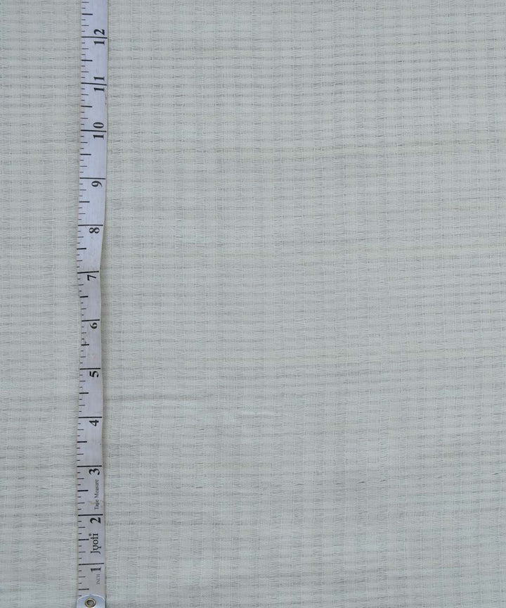 Cream textured cream checks handwoven cotton fabric