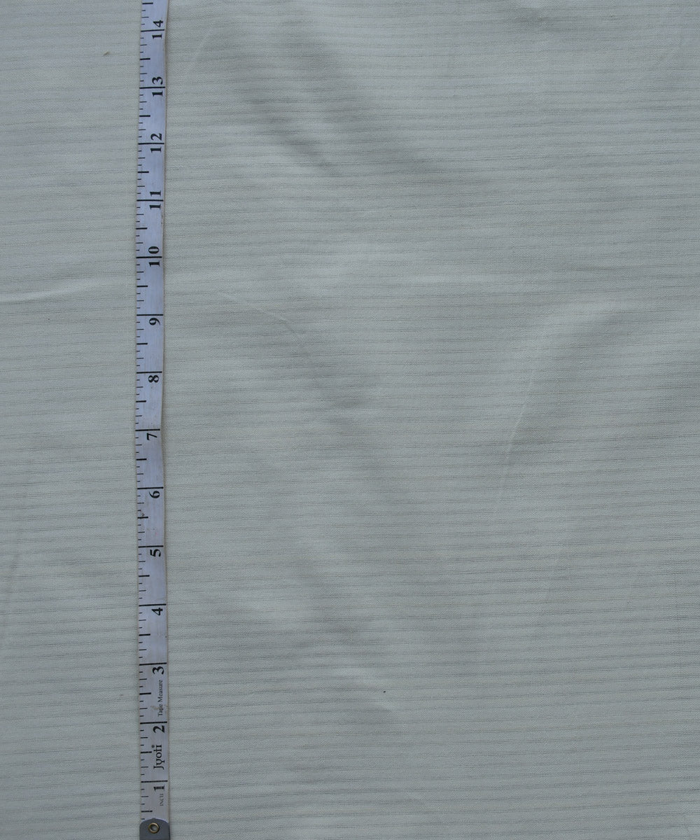 Cream self stripe 
 handwoven cotton fabric