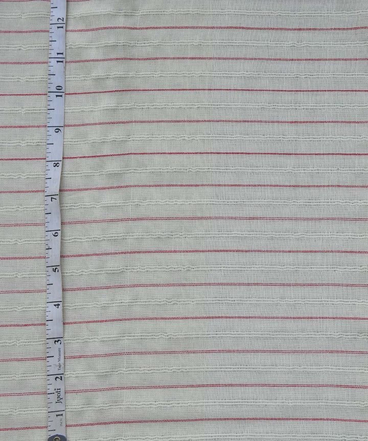 White red stripes
 handwoven cotton fabric