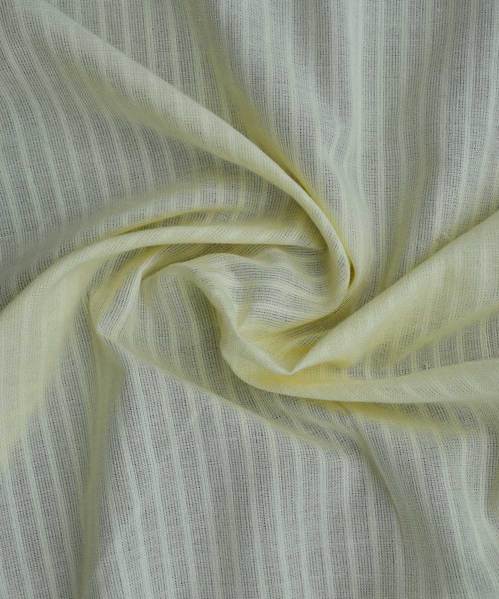 Cream self-stripe handwoven cotton fabric